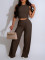 Women's vest pleated suit long pants two-piece set summer high elasticity sexy
