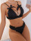 Sexy lingerie bow pearl accessories tempting bra thong two-piece set