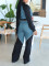 Women's denim patchwork sports hoodie set jacket two-piece set for spring and autumn