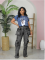 Leisure splicing multi mouth pocket organ jeans and pants
