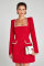 Temperament slimming and slimming U-neck long sleeved diamond studded small fragrant style dress, now available for purchase