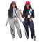 Autumn and winter women's casual sports pants, women's spliced loose straight leg wide leg pants