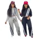 Autumn and winter women's casual sports pants, women's spliced loose straight leg wide leg pants