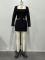 Temperament slimming and slimming U-neck long sleeved diamond studded small fragrant style dress, now available for purchase