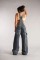 Women's street style low waisted shoulder strap one-piece wide leg jeans, new personalized spicy girl pants