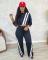 Autumn and winter women's casual sports pants, women's spliced loose straight leg wide leg pants