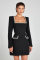 Temperament slimming and slimming U-neck long sleeved diamond studded small fragrant style dress, now available for purchase