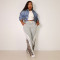 Women's multi-layer hoodie with leopard print casual loose pants