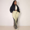 Women's multi-layer hoodie with leopard print casual loose pants