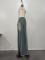 Women's denim patchwork multi-layer wash dyed elastic denim four season pants