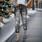 Valentine's Day Dandelion Printed Flanged Punched Jeans Fashion Street Pants