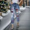 Valentine's Day printed flip up ripped jeans, fashionable and personalized pants for women