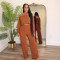 Women's Fashion One Shoulder Solid Color Long Sleeve Casual Two Piece Set