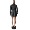 Slim fit shirt elastic denim skirt women's set