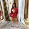Hot selling ribbon jacket skirt solid color set