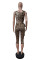 Explosive elastic lace up cropped pants set, new leopard print set