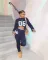 Cross border fashion long sleeved letter sweater sports suit