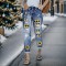 Sunflower turned up ripped jeans, fashionable and personalized street straight leg pants for women