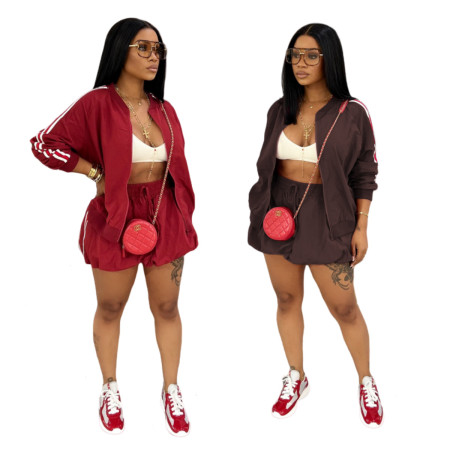 Hot selling ribbon jacket skirt solid color set