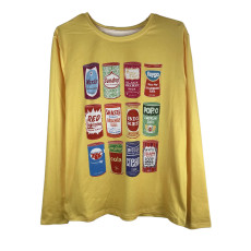 Autumn and winter hot selling casual gradient printed long sleeved T-shirt