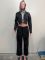 Women's fashion splicing fake two-piece hooded jacket pants two-piece set