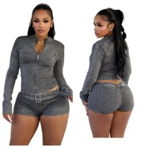 Hot selling long sleeved elastic shorts belt set