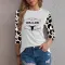 Hot selling casual letter bull head print long sleeved shirt