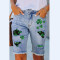 Clover section fringed toe denim