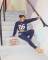 Cross border fashion long sleeved letter sweater sports suit
