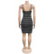 Fashionable women's sexy camisole short skirt with rhinestone wrapped arm dress