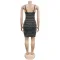 Fashionable women's sexy camisole short skirt with rhinestone wrapped arm dress