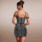 Fashionable women's sexy camisole short skirt slim fit hot stamping dress