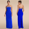 Fashionable women's strapless sexy bubble bead split backless dress