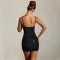 Fashionable women's sexy camisole short skirt with rhinestone wrapped arm dress