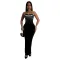Fashionable women's one shoulder split iron diamond wrapped hip dress new
