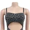 Fashionable women's sexy camisole short skirt with rhinestone wrapped arm dress