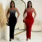 Fashionable women's one shoulder split iron diamond wrapped hip dress new
