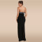 Fashionable women's strapless sexy bubble bead split backless dress
