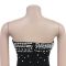 Fashionable women's strapless sexy bubble bead split backless dress