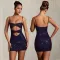 Fashionable women's sexy camisole short skirt with rhinestone wrapped arm dress