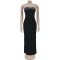 Fashionable women's strapless sexy bubble bead split backless dress