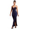 Fashionable women's rhinestone slim fit sexy bag arm slit dress