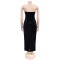 Fashionable women's one shoulder split iron diamond wrapped hip dress new