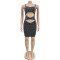 Fashionable women's sexy camisole short skirt with rhinestone wrapped arm dress