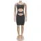 Fashionable women's sexy camisole short skirt with rhinestone wrapped arm dress
