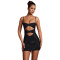 Fashionable women's sexy camisole short skirt with rhinestone wrapped arm dress