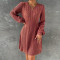 Spring, autumn and winter, new style, slim waist, retro Fried Dough Twists sweater, long sleeve dress