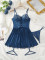 Sexy lingerie lace perspective seduction nightgown thong two-piece set