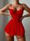 Sexy lingerie lace perspective seduction nightgown thong two-piece set
