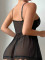 Sexy lingerie lace perspective seduction nightgown thong two-piece set